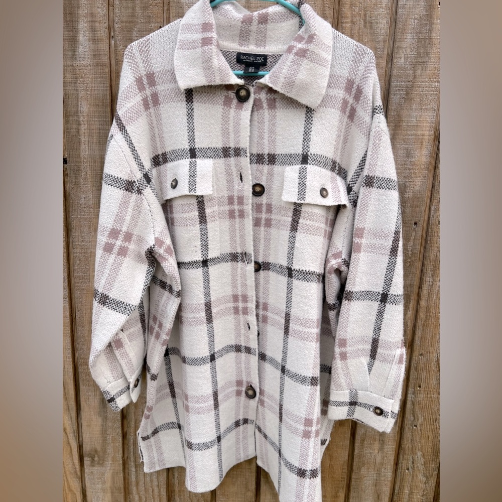 Rachel Zoe Plaid/Pink Shacket